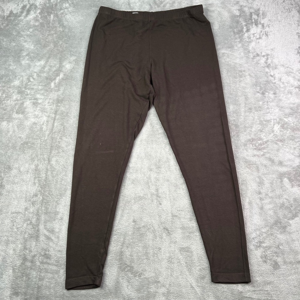 Bryn Walker Leggings Womens 2XL Brown Solid Siro Rayon Stretch Made in USA